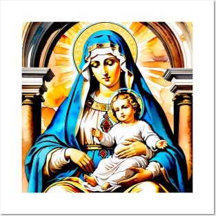 Mom and baby son Jesus Christ Posters and Art